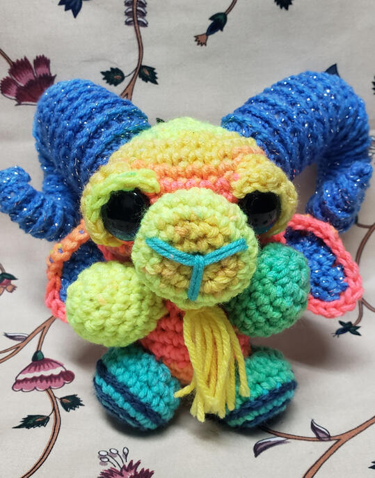 Crocheted Ram Plushie. $40 Cad